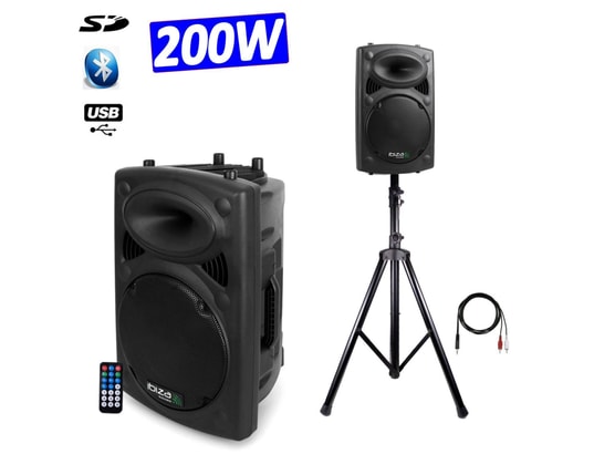 Enceinte Dj Sono Amplifi E Cm W Usb Sd Bt Pied C Ble Pc Ibiza Sound