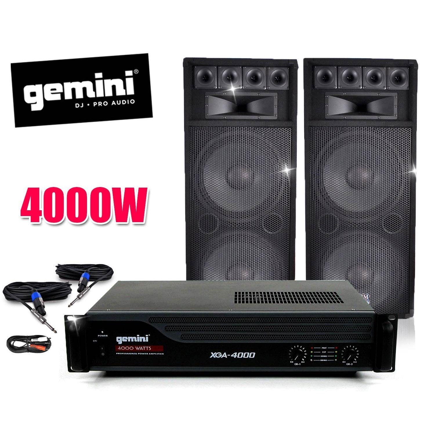 Pack SONO Dj complet avec AMPLI GEMINI 4000W + Enceintes BM Sonic
