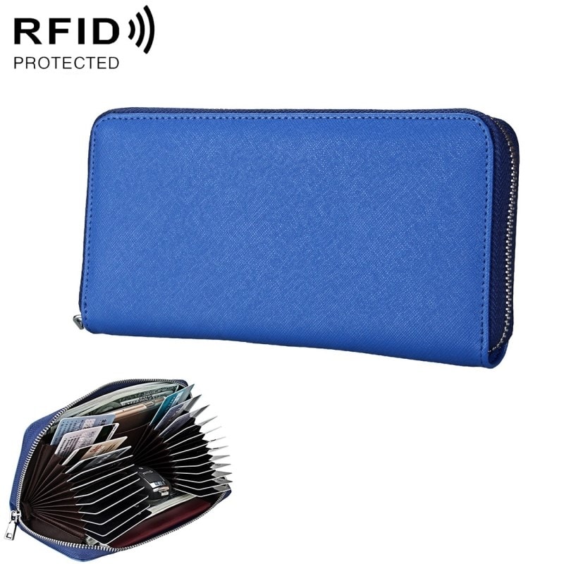 Portefeuille en cuir PU Porte-carte d'identité anti RFID, porte