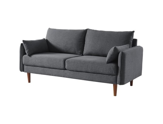 Canape Sofa Divan Solveig Canape Droit 2 3 Places Tissu Gris