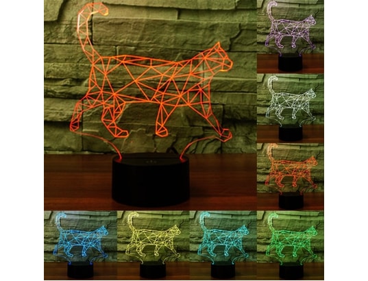 Lampe LED Chat MeowGlow - Tactile, Multicolore, Veilleuse Relaxante, Rechargeable USB, Décoration Chambre Enfant