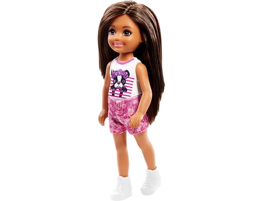 Barbie Famille mini-poupée Chelsea fille avec haut orné d'un motif chien,  jouet pour enfant, FRL81 BARBIE Pas Cher 