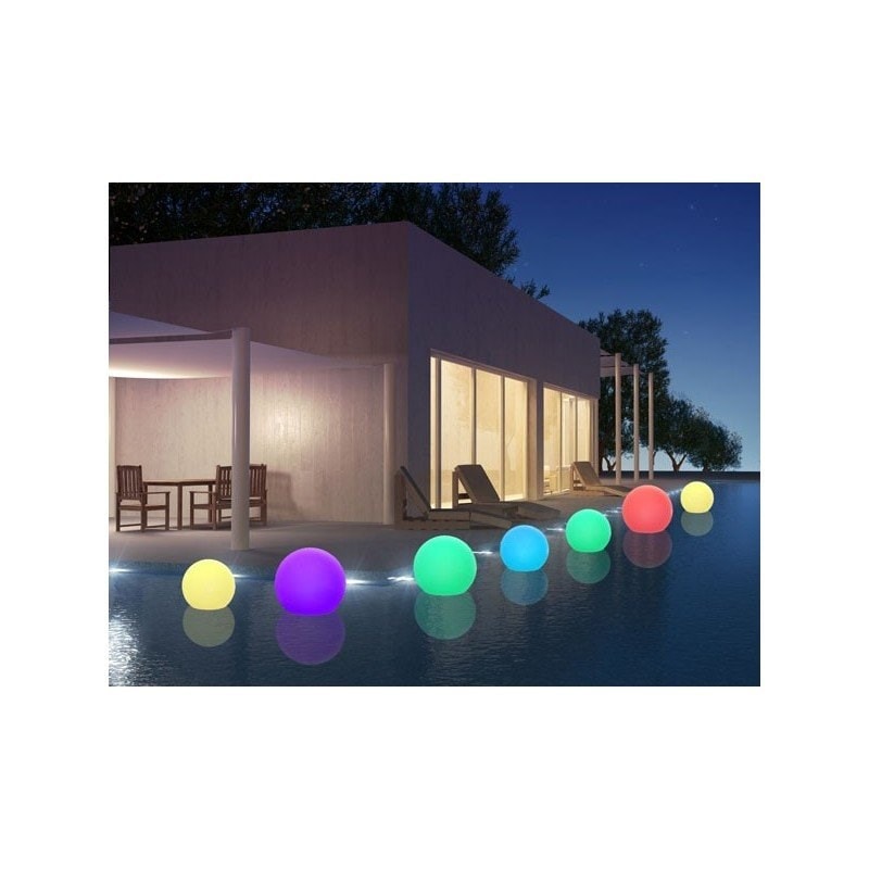 Boule lumineuse sans fil flottante LED Polyéthylène Multicolore D60CM