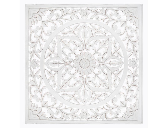 Déco Murale Coeur En Osier Blanc Atmosphera - Diamètre 12 Cm - Saule Tressé, Ruban Inclus - Décoration Bohème Romantique