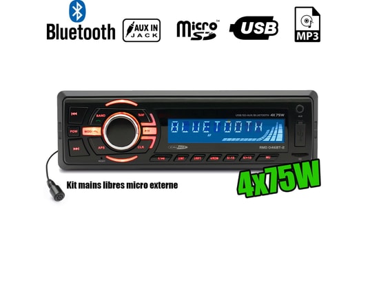 Autoradio Caliber RMD046BT-2 75W x 4 - Bluetooth - RDS/USB/SD/MP3/AUX/FM  CALIBER