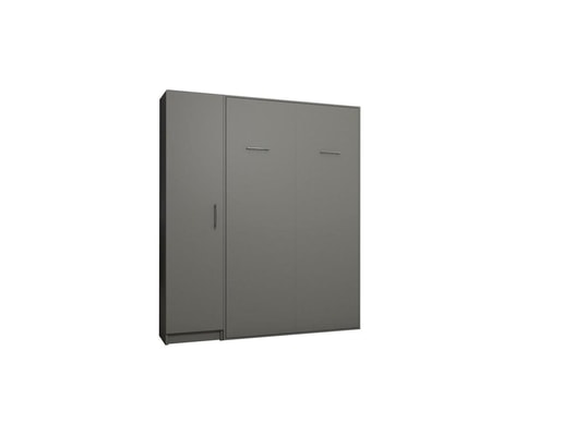 Composition armoire lit escamotable smart-v2 gris mat couchage 140