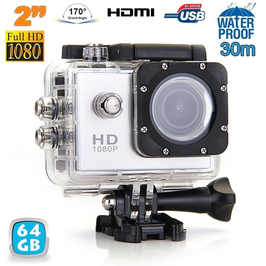 Caméra Sport étanche 30m Caméra Action Grand Angle Photos Hd 1080p