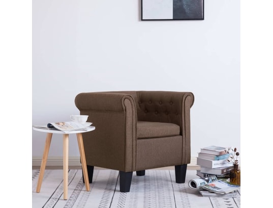 ICAVERNE Moderne Fauteuils et chaises serie La Valette Fauteuil avec coussin Marron Polyester MA 78CA92_MODE WS5JB ICAVERNE Moderne Fauteuils et chaises serie La Valette Fauteuil avec coussin Marron Polyester MA 78CA92_MODE WS5JB