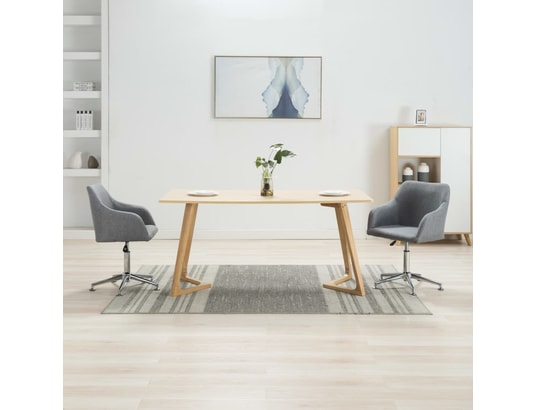 ICAVERNE Splendide Fauteuils et chaises collection Brasilia 2 pcs Chaises pivotantes de salle à manger Gris clair Tissu MA 78CA493SPLE 3AIZ3 ICAVERNE Splendide Fauteuils et chaises collection Brasilia 2 pcs Chaises pivotantes de salle à manger Gris clair Tissu MA 78CA493SPLE 3AIZ3