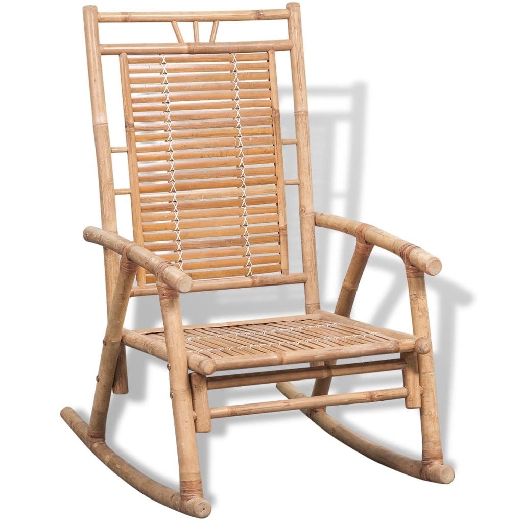 Chaise de Loisirs en Bambou Fauteuil d'Intérieur Dossier Incurvé