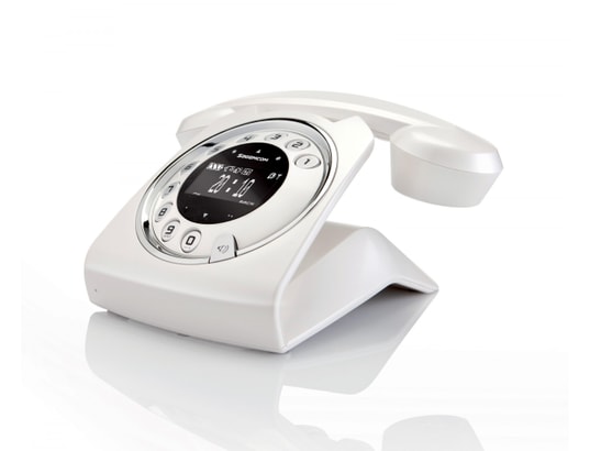 OPIS 60s Mobile: rétro téléphone avec Carte sim/Vintage téléphone Carte sim  Fixe/Telephone Fixe Carte sim/téléphone Fixe Personnes agées sans Fils/ téléphone GSM (Blanc) : : High-tech