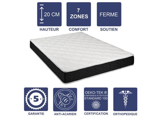 Matelas 140x190 x 20,5 cm souple + oreiller visco + alèse