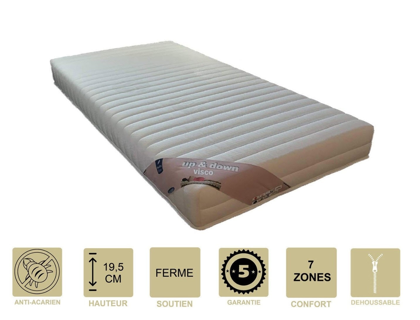 Protège-matelas 160x200 cm imperméable respirant pour matelas ép. 19 à 34 cm