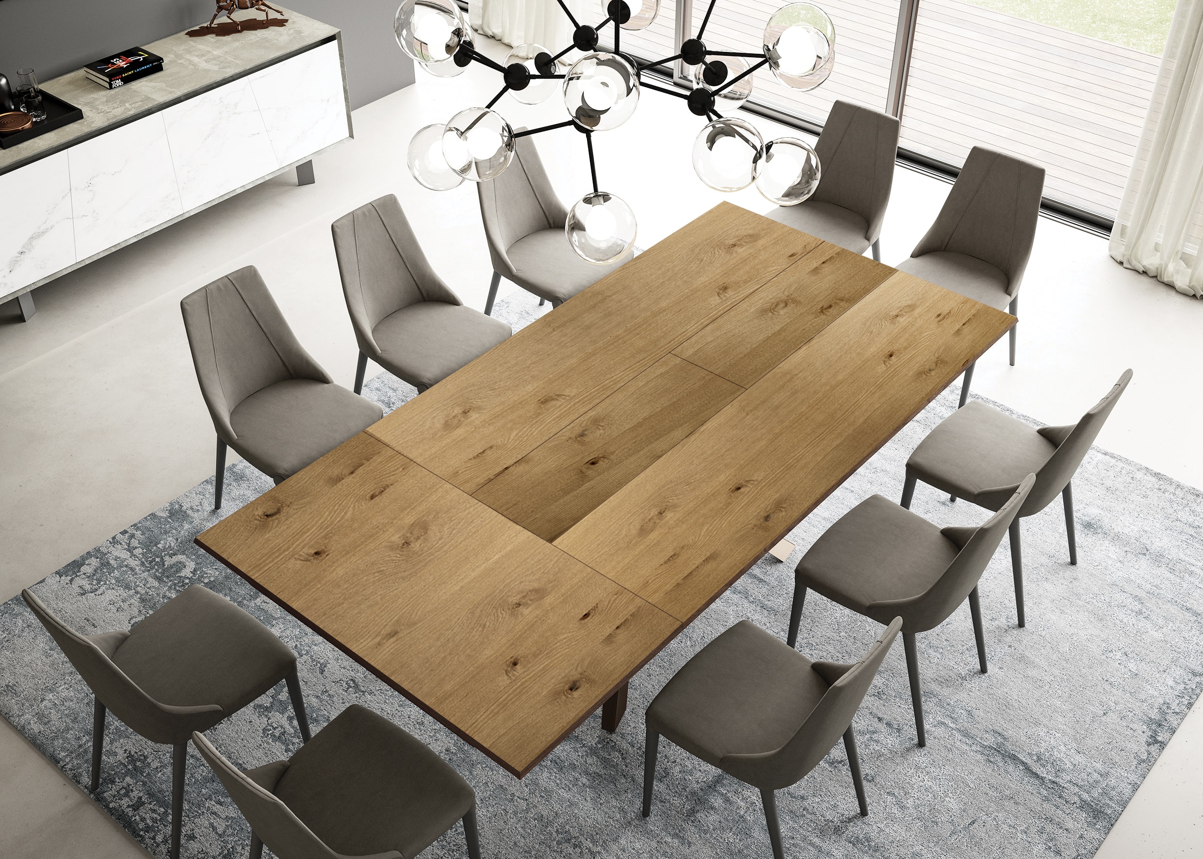Table de salle à manger EASYLINE Lungo largo table extensible 180/240 x  90/120 cm Pas Cher 