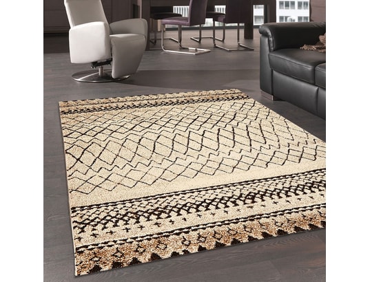 Tapis D Inspiration Berbere Pour Salon Morocco Tribal Beige