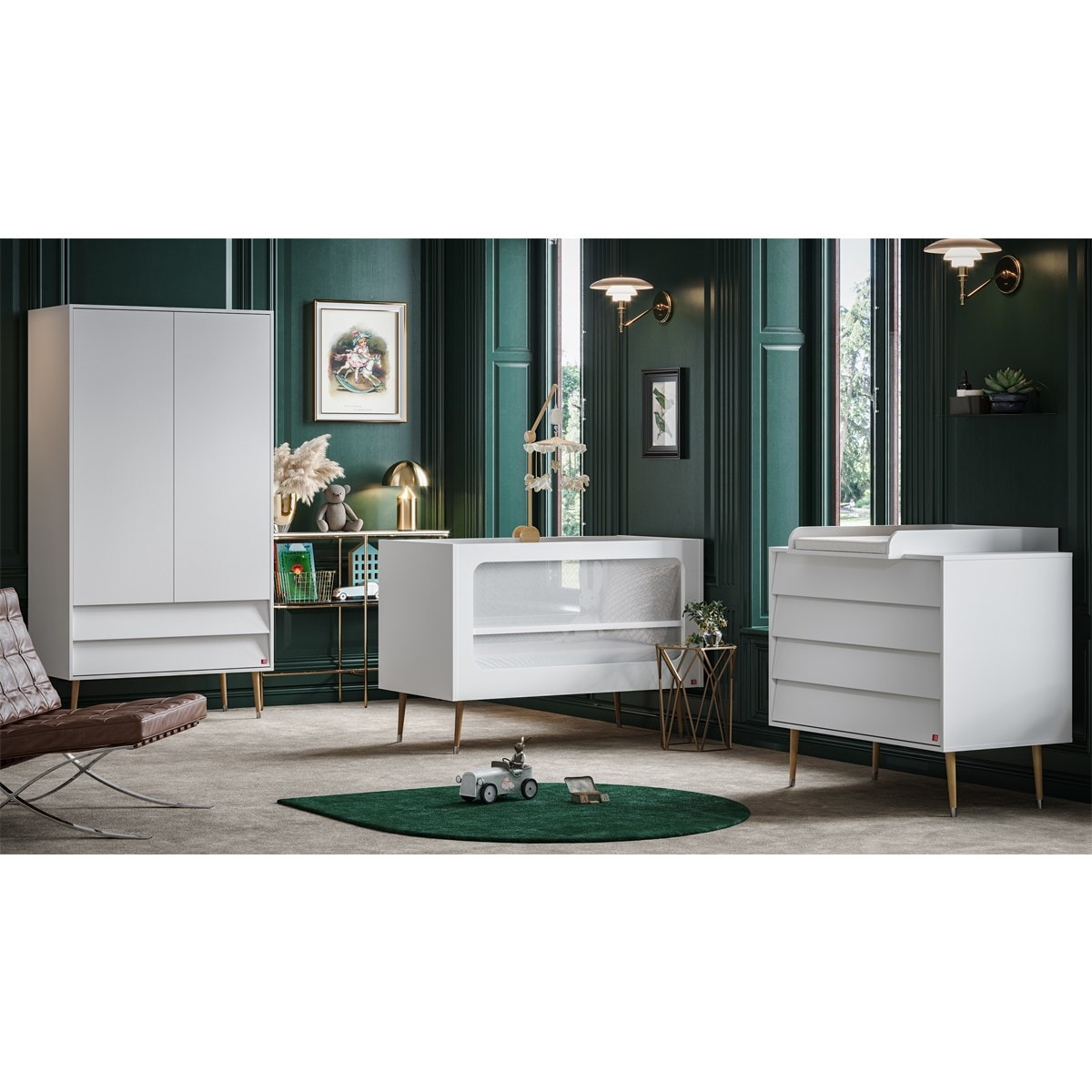 Chambre complète lit bébé 60x120 - commode à langer - armoire 2