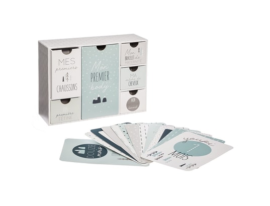 Coffret Naissance Avec Cartes Etapes Bleu Atmosphera Ma 23ca307coff 1ee3s Pas Cher Ubaldi Com