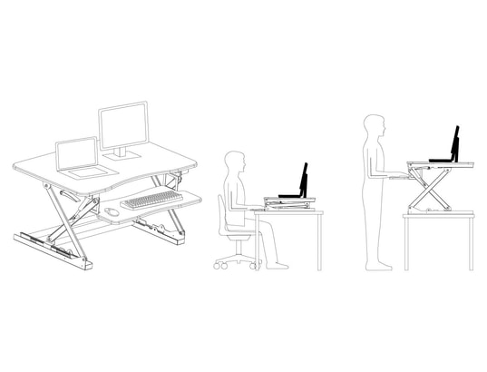 Wss 890 réhausseur de bureau «sit & stand» pour station de travail