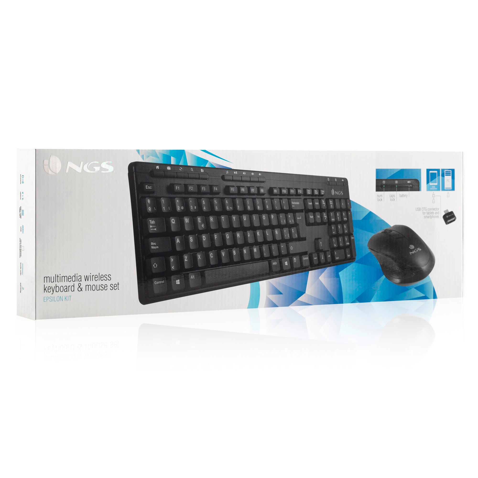 Clavier Bluetooth AZERTY Français Avec Adaptateur USB Noir