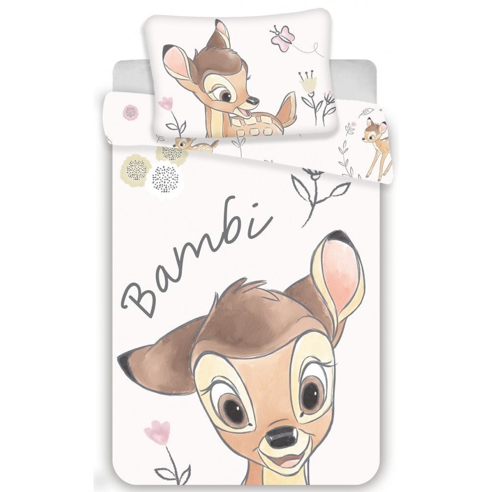 Parure de Couette 100 x 135 cm + Taie Bambi - Pour lit d'enfant TBD Pas  Cher 