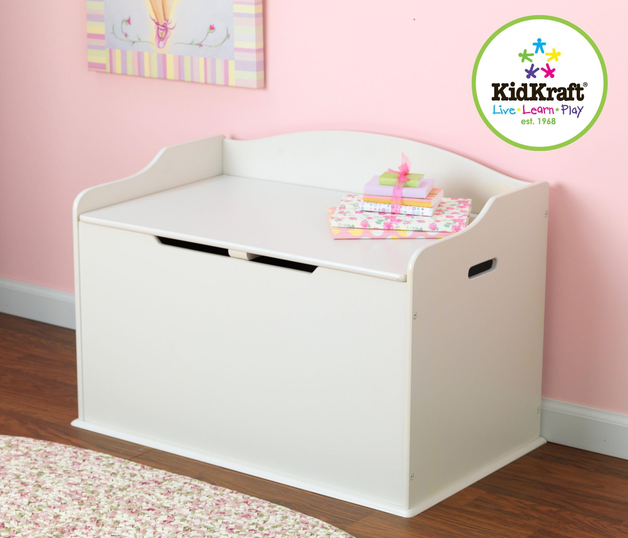 Coffre à jouets en bois pour enfants - KidKraft - Austin - Rose