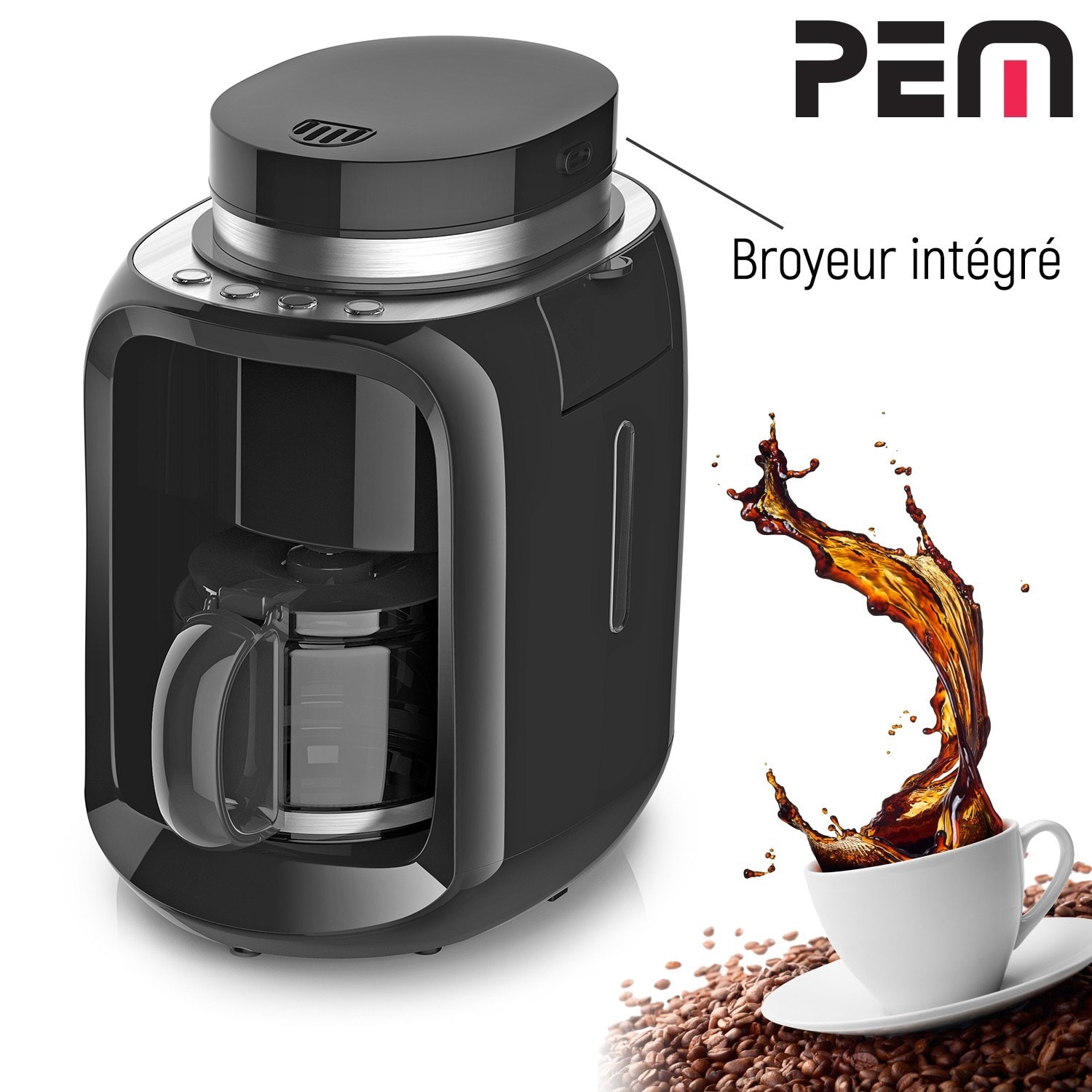 Machine à café avec moulin à grain 2 en 1 PEM CMG-600 PEM Pas Cher 