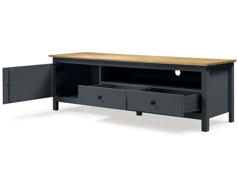 meuble tv anthracite et bois