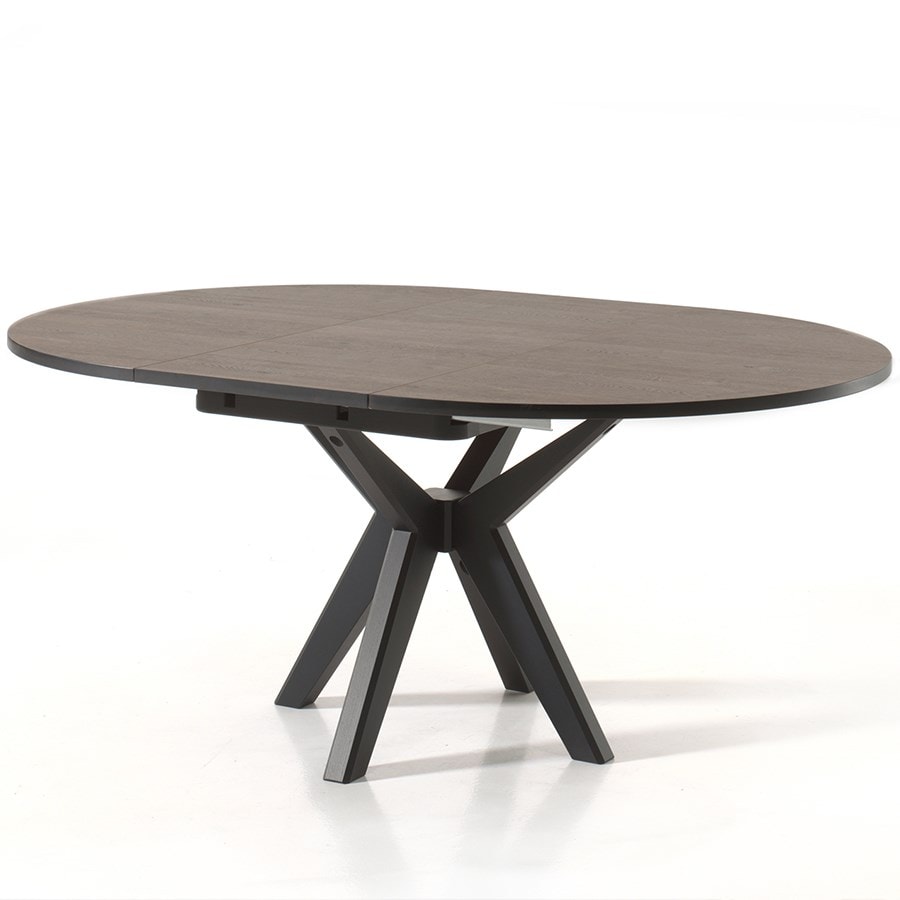 Nouvomeuble - Table avec rallonge moderne couleur chêne et noir