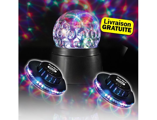 Mini boule disco lumineuse, lumières de fête disco à commande
