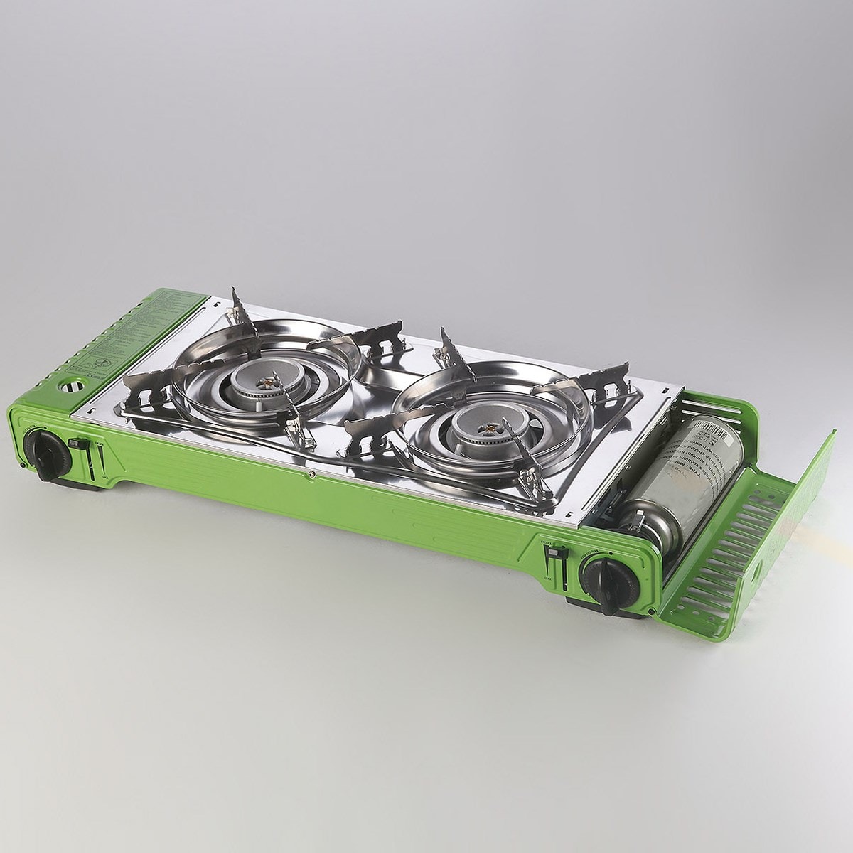 Réchaud plancha XXL MEVA 2en1 Gaz 2 feux piezo 4400W + Mallette