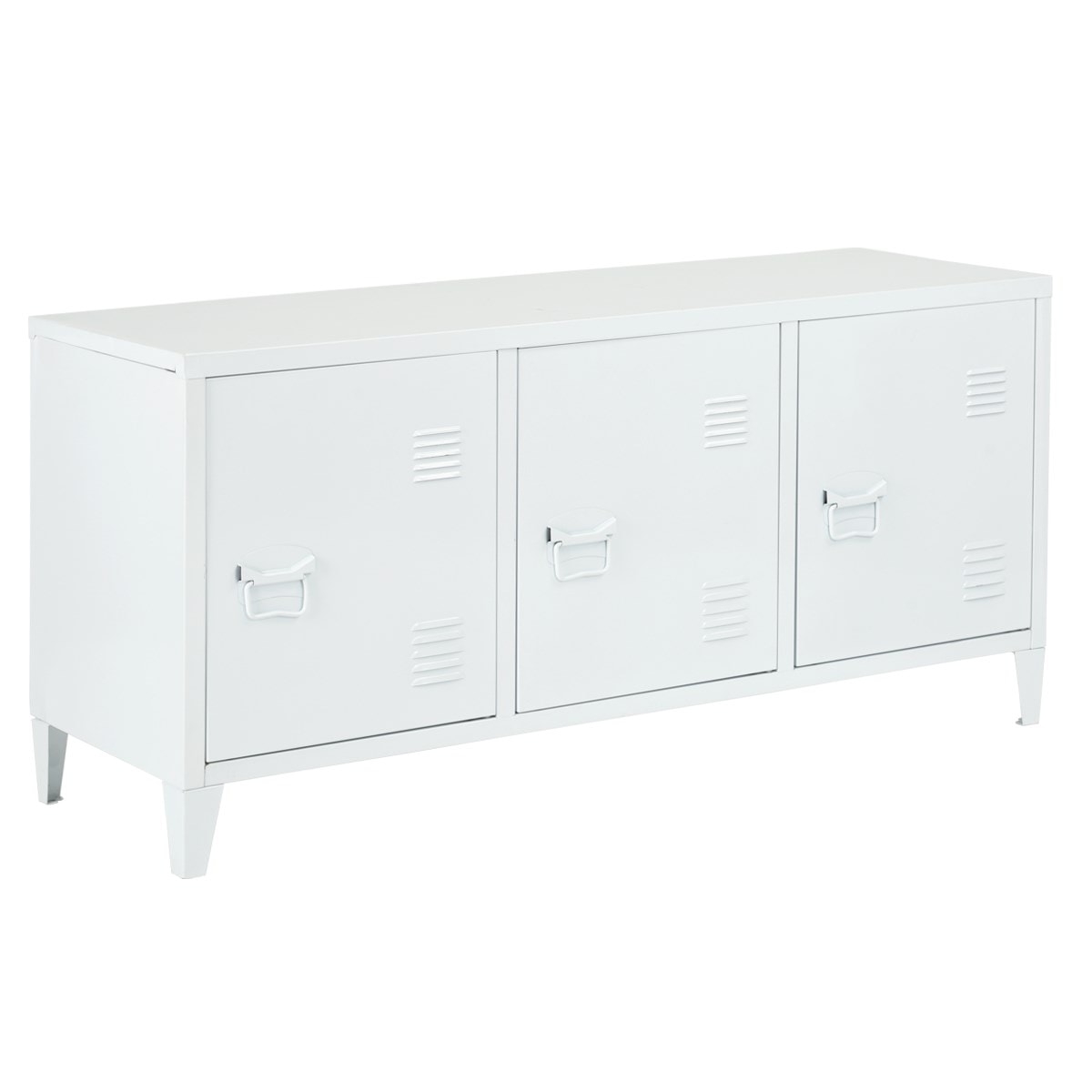 Meuble bas de rangement 3 portes en métal BLANC FURNITURER MA