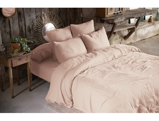 1001KDO POUR LA MAISON Housse de Couette Double Gaze Coton Gaia Guimauve 260x240cm