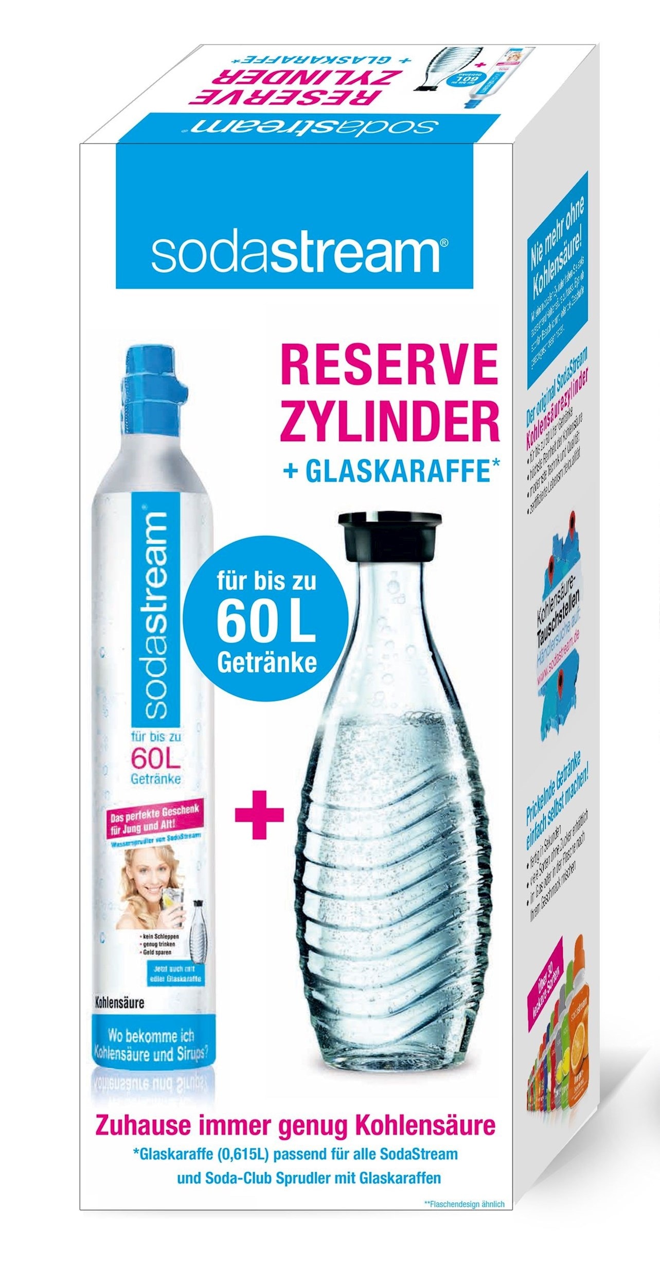 SODASTREAM Pas Cher Pack cylindre de recharge co2 60l + 1 bouteille en verre 0.6l 3013398 SODASTREAM Pas Cher Pack cylindre de recharge co2 60l + 1 bouteille en verre 0.6l 3013398