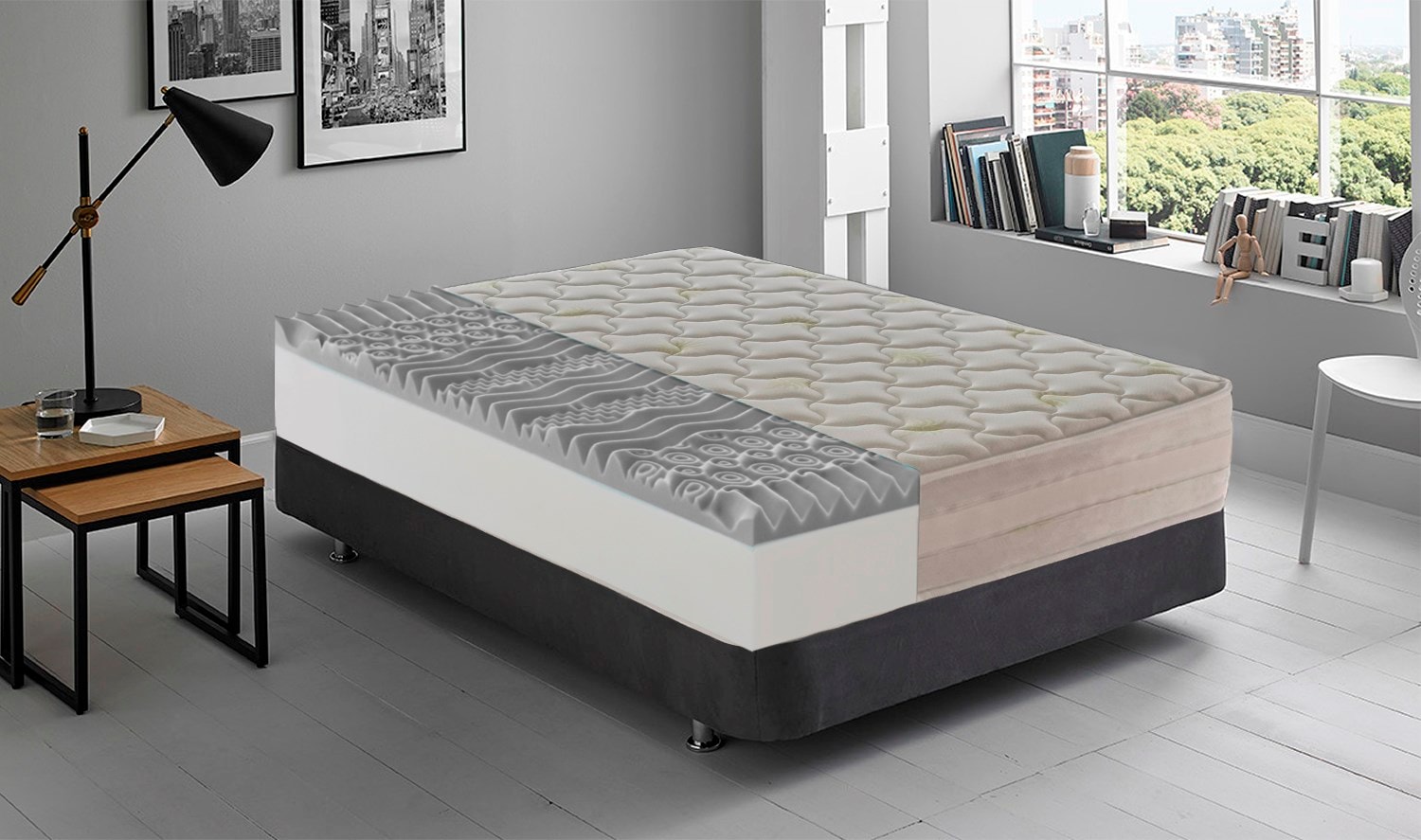 Matelas 180x200 à ressorts ensachés - mémoire de forme à 9 zones  MATERASSIEDOGHE Pas Cher 