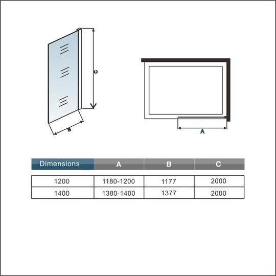 Aica 120x200cm paroi de douche grise, pare-douche foncée, paroi fixe  teintée,douche à l'italienne avec barre de fixation avec pince renforcé,8mm  verre - AICA - Grand choix au petit prix - Paroi de