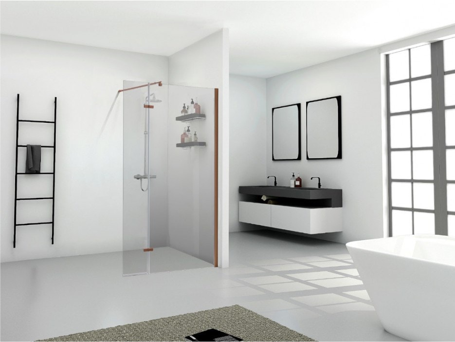 Paroi de douche à l'italienne emilia à volet pivotant - 120 (90+30) x