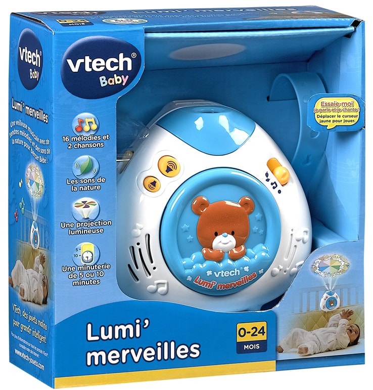 Veilleuse musicale VTECH Lumi Merveilles bleu - 100005 Pas Cher