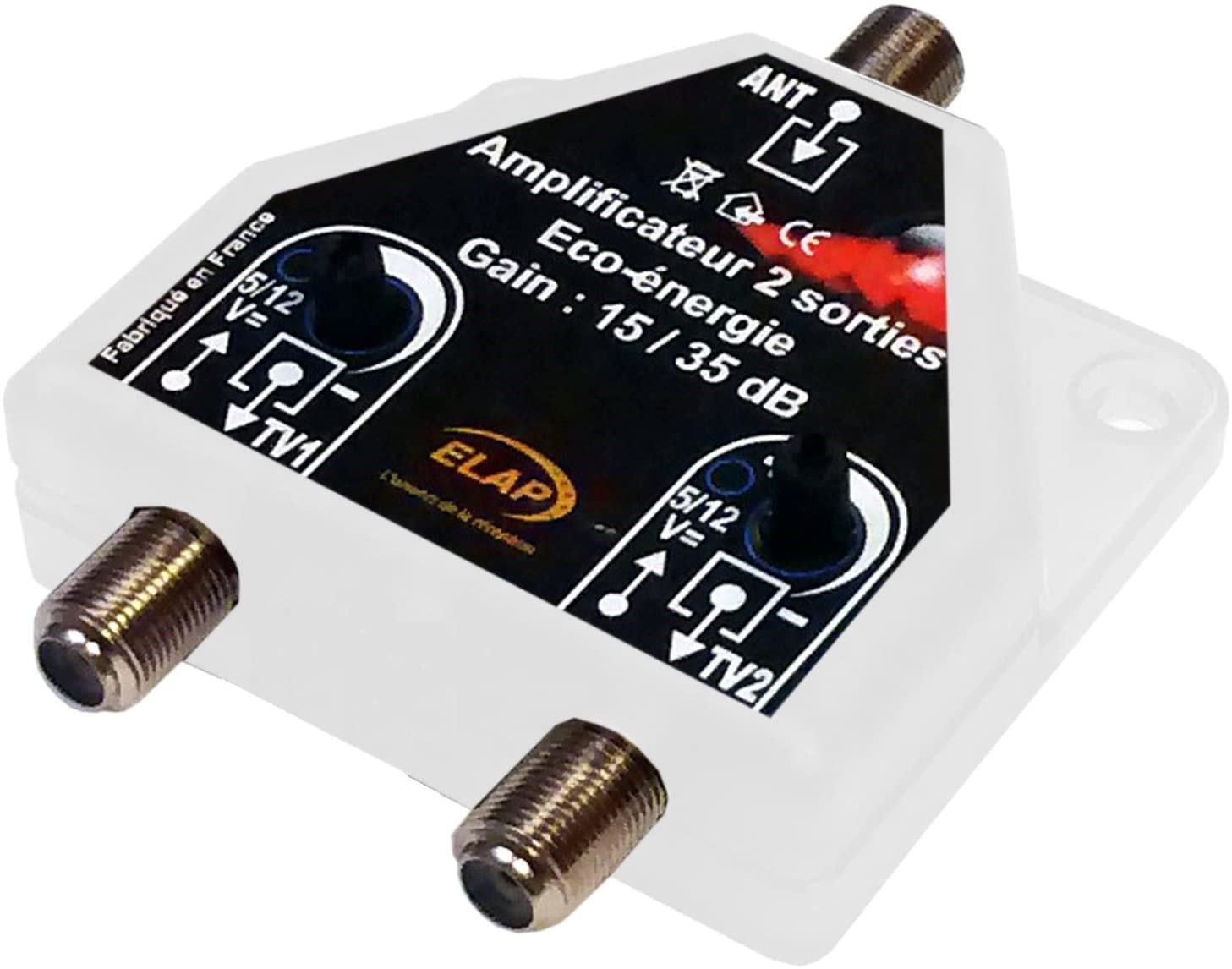 Répartiteur D'antenne TV 4 Voies - Compatible Câble, Satellite, TNT - Filtre 1 Vers 4 - Pour TV HD/4K - Marque Eurosell - Avec Adaptateurs