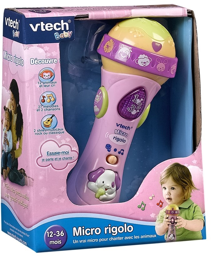 Eveil musical VTECH Micro rigolo rose - 078755 Pas Cher 