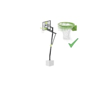 Set panier de basket vert 58x40 cm 3 ballons pompe à balles panneau et  anneau