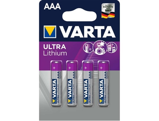 Pile au lithium Varta AAA, Micro, FR03, 6103, Varta Ultra Lithium, 1,5 V, VARTA, Piles au lithium, Piles