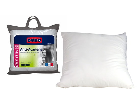 Oreiller blanc anti-acariens 60x60 cm DODO : l'oreiller à Prix