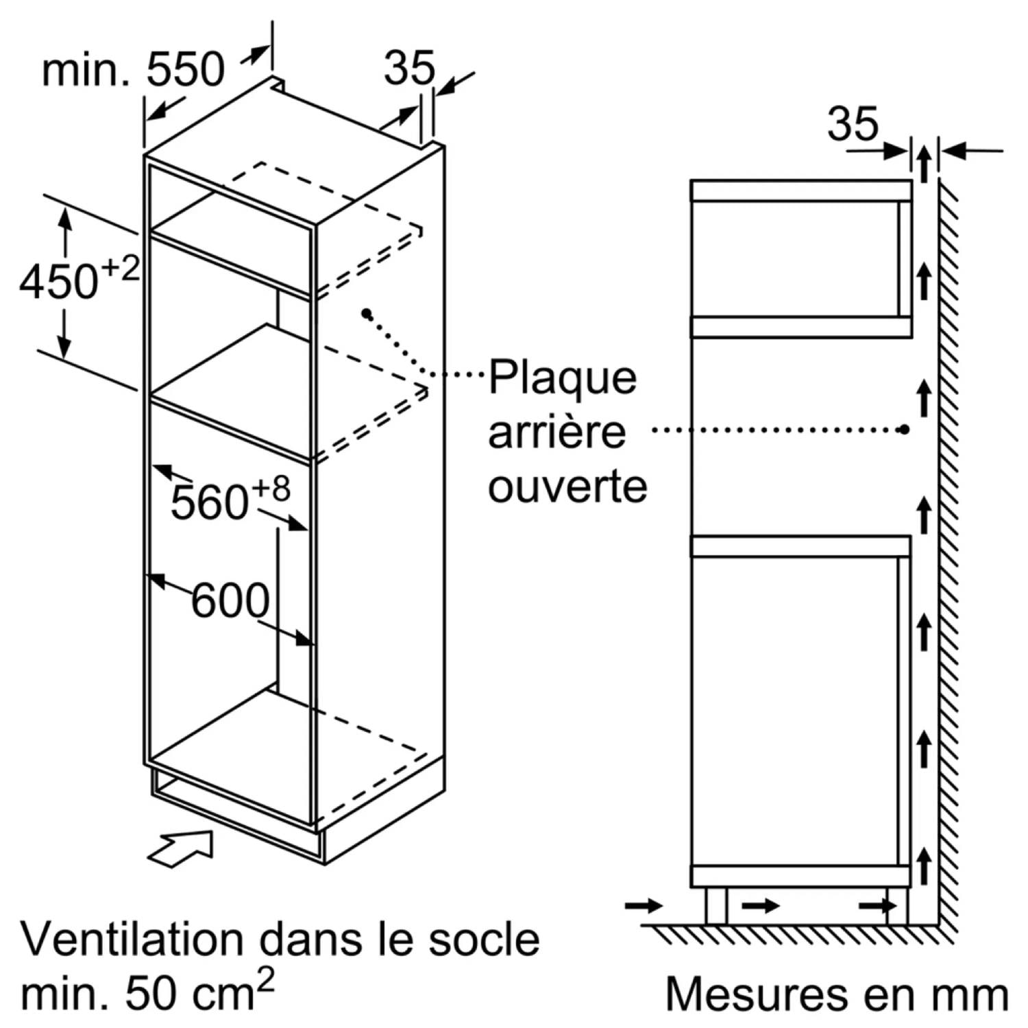 Four EcoClean avec porte escamotable Ligne N50 B3ACI5AN0 71 Litres