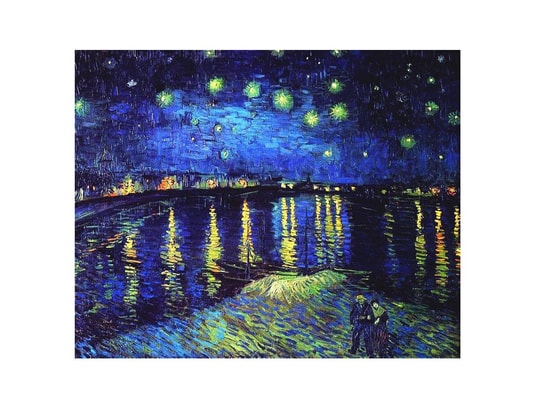 Tableau, impression sur toile - nuit étoilée sur le rhone vincent van