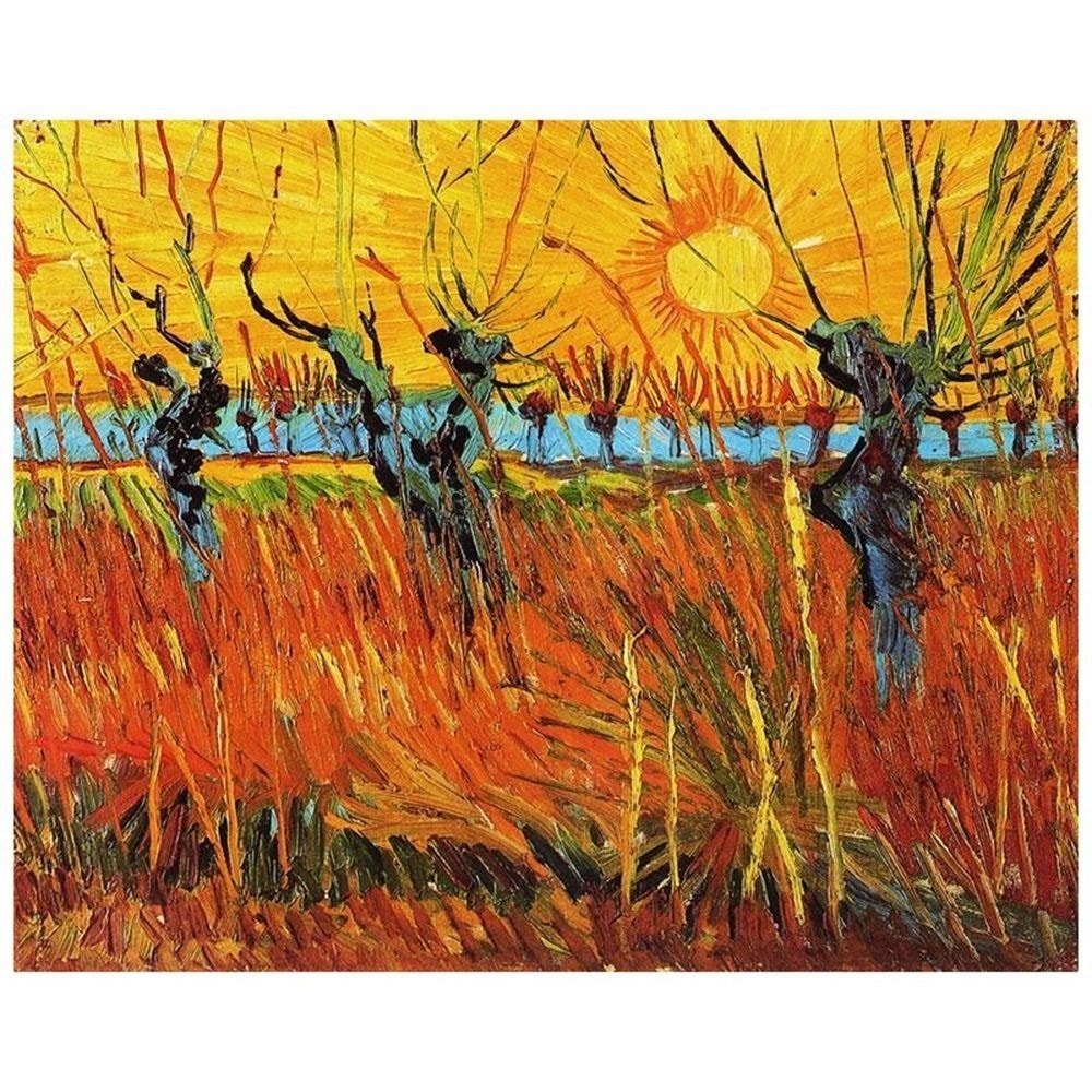 Tableau paysage lever soleil montagne. Paysages en peinture
