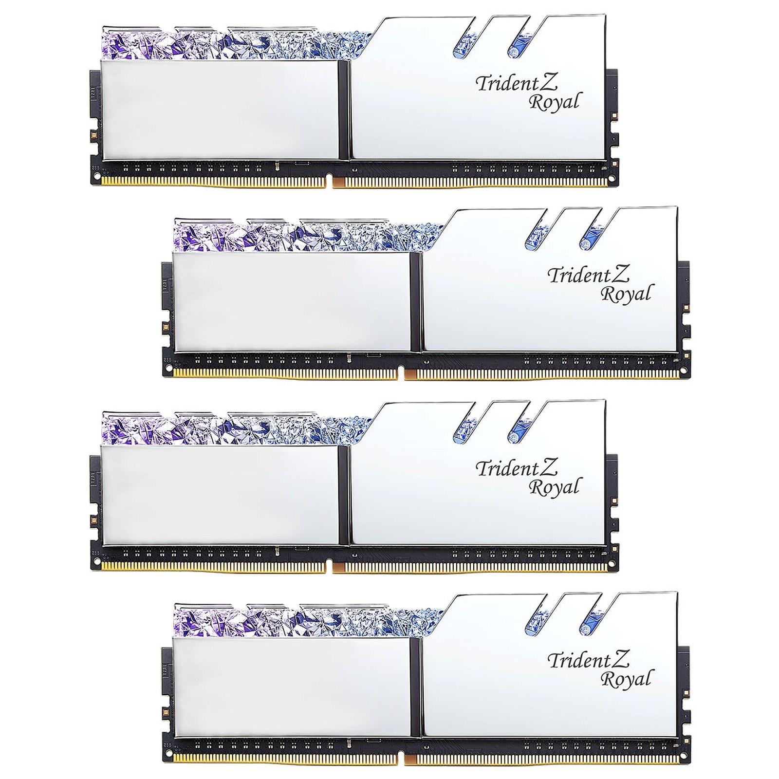 G.Skill Trident Z Royal 128 Go (4 x 32 Go) DDR4 3200 MHz CL16 - Or - Kit  Quad Channel 4 barrettes de RAM DDR4 PC4-25600 - - Cdiscount Informatique