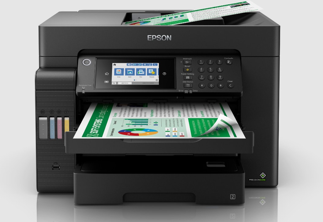 Epson Imprimante EcoTank ET-2821 avec réservoirs, Multifonction 3-en-1:  Imprimante /Scanner /Copieur, A4, Jet d'encre couleur,Wifi Direct,  Ecran,Faible coût par page, Kit d'encre inclus, Compact,Noir : :  Informatique