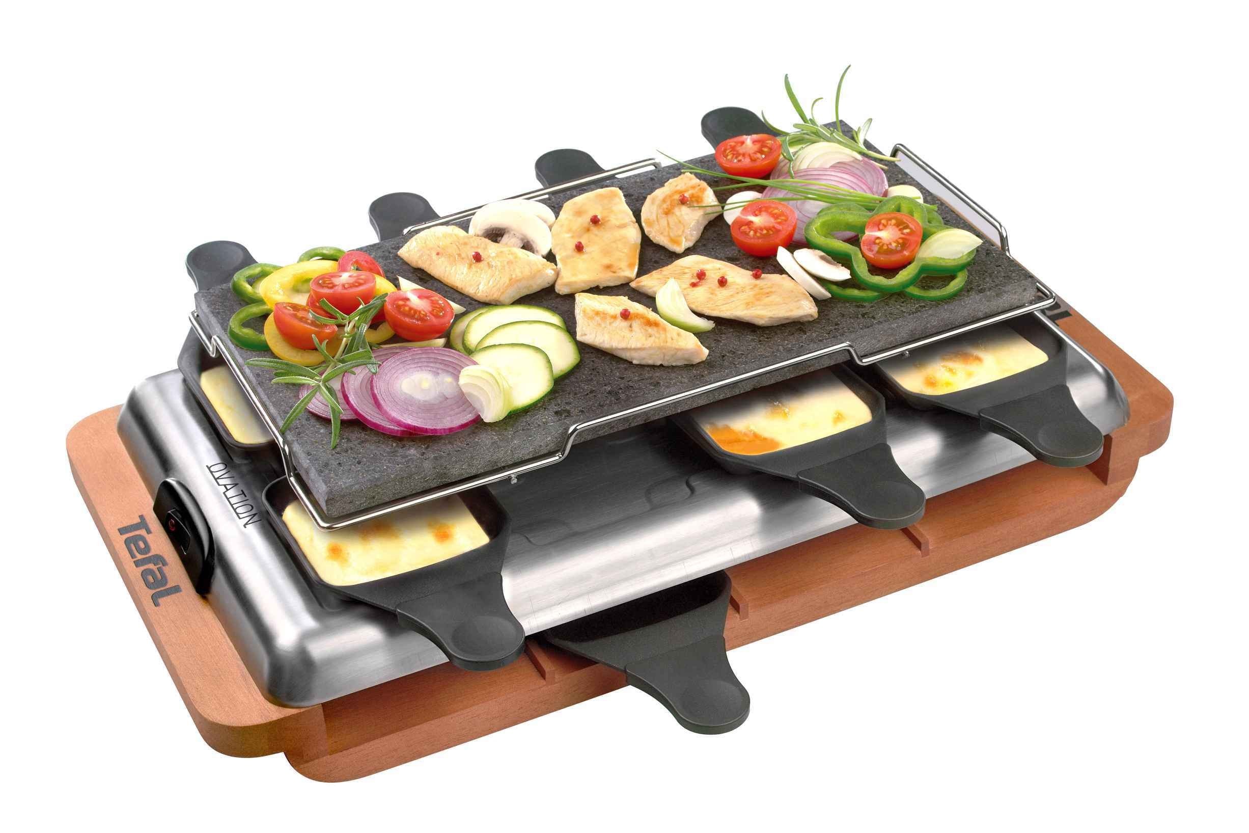 Tefal - appareil à raclette plancha 8 personnes 1100w + grill