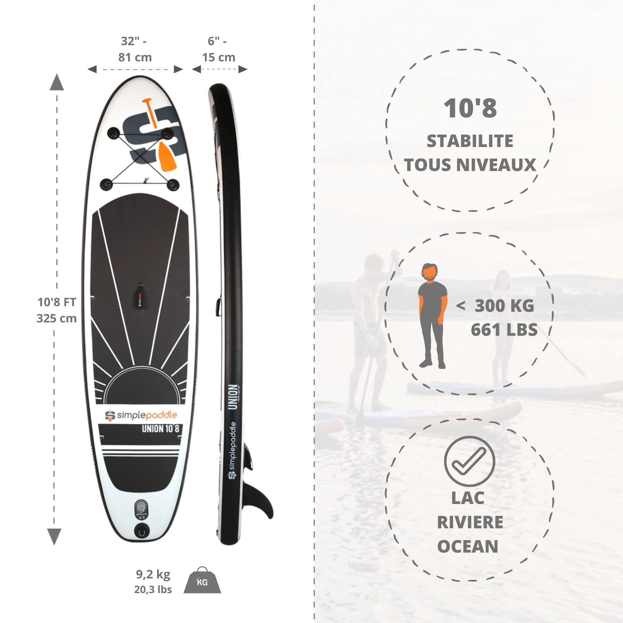 SUP Paddle Gonflable X-Rider 10'2 Zray Dropstitch Pack Complet + Siège