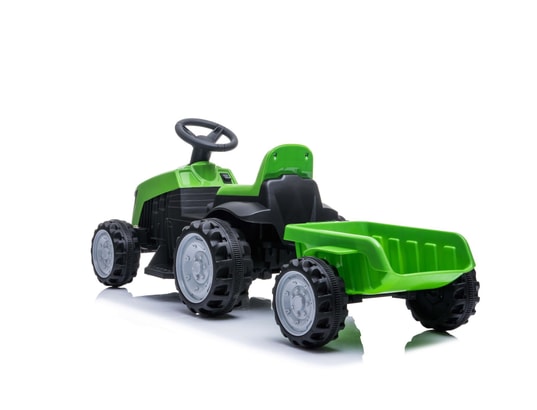 Tracteur électrique avec remorque 22w pour enfant 3km/h - vert
